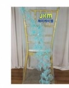 JKM-X63 플라워 호텔 대나무 의자커버 /호텔/웨딩홀/연회장/행사 의자커버 제작